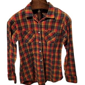Vintage ESPRIT Y2K 90s Womens Plaid Flannel Cotton Made In USA Size Medium